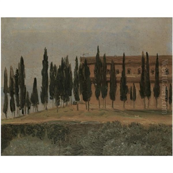 Kloster Monte Oliveto Bei Florenz (the Monastery Of Monte Oliveto Maggiore, Near Florence) Oil Painting by Carl Gustav Carus