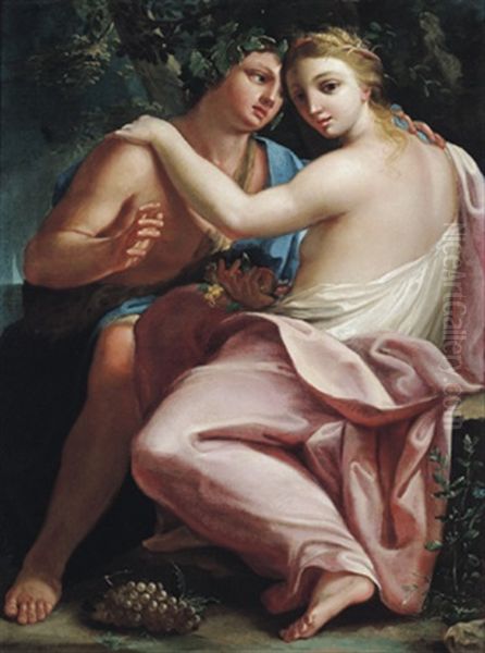 Bacco E Cerere (l'autunno E L'estate) Oil Painting by Andrea Casali