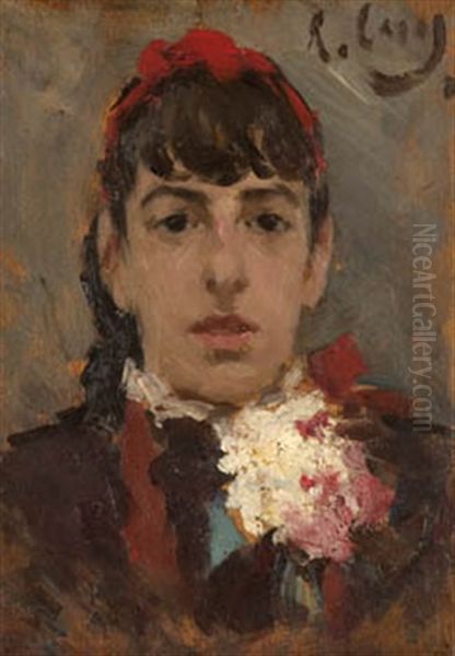 Retrato De Elisa Casas Oil Painting by Ramon Casas