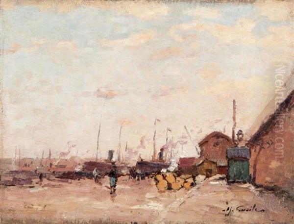 Le Quai De Rive-neuve A Marseille Oil Painting by Alfred Casile