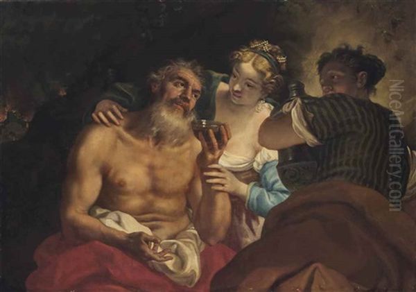 Lot And His Daughters Oil Painting by Niccolo Cassana