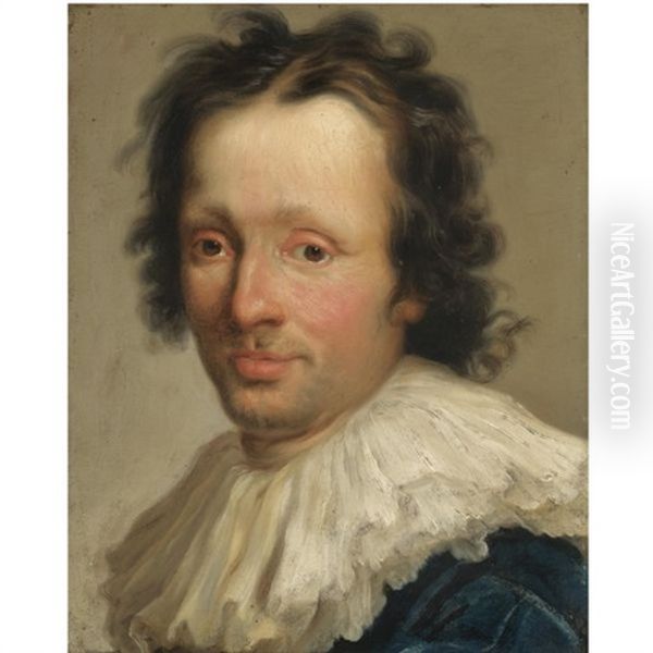Portrait Of An Artist In A White Ruff Oil Painting by Niccolo Cassana