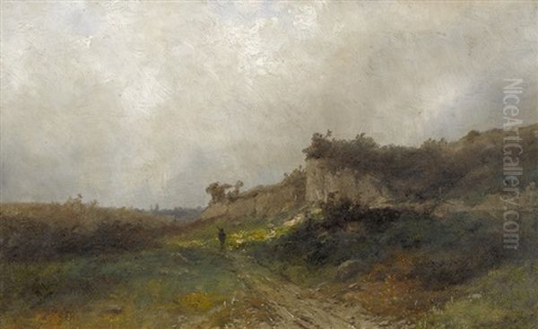 Landschaft Bei Morestel Oil Painting by Gustave Eugene Castan