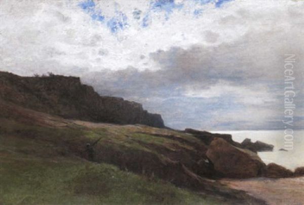 Pecheur En Bretagne Oil Painting by Gustave Eugene Castan