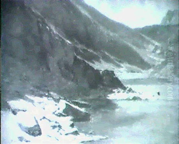 Pres Schwarrenbach, Route De La Gemmi Oil Painting by Gustave Eugene Castan