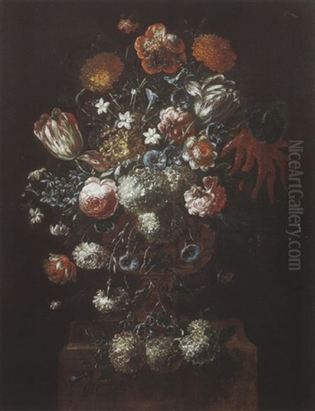Bouquet De Fleurs Dans Une Vase Oil Painting by Pieter Casteels III