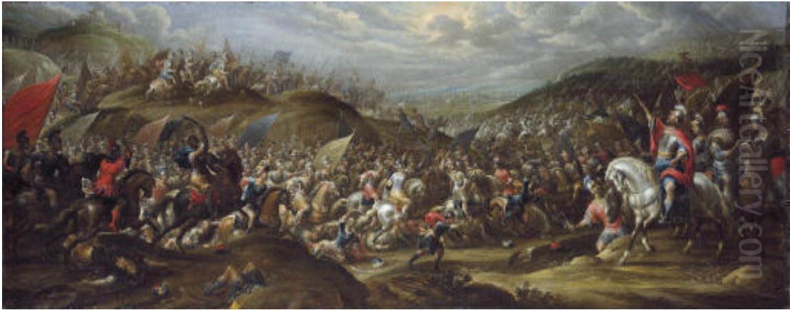 The Battle Of Milvian Bridge Oil Painting by Pauwels Casteels