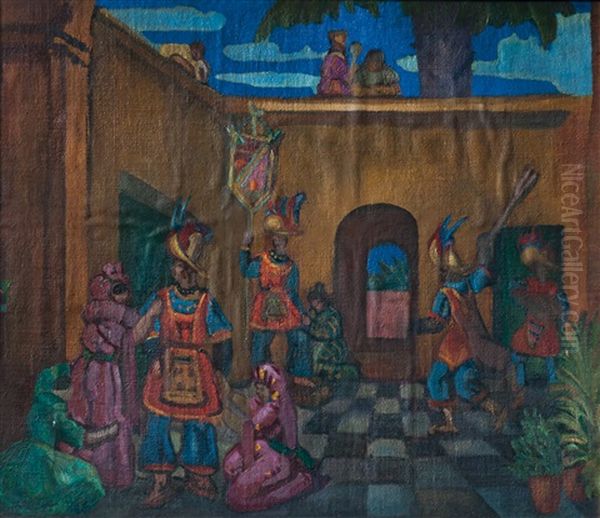 Fiesta En Marruecos Oil Painting by Carlos Alberto Castellanos