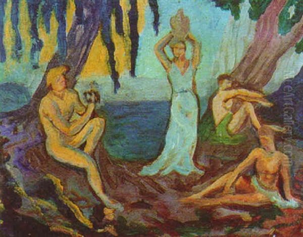 Personajes (periodo Mistico) Oil Painting by Carlos Alberto Castellanos