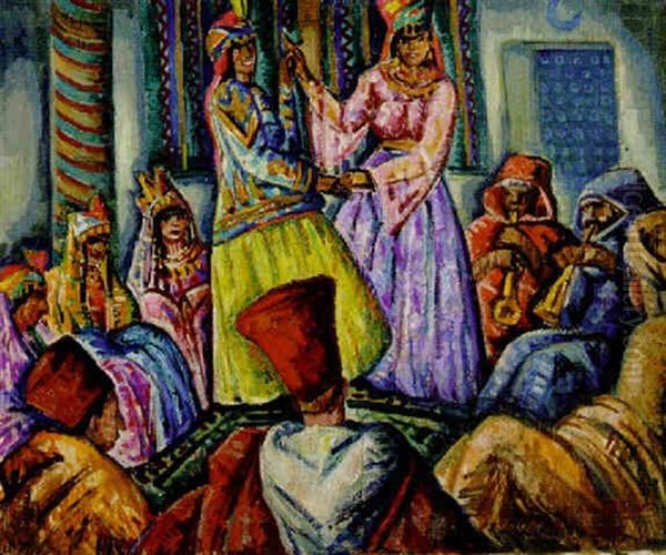 Danzarines De Argel Oil Painting by Carlos Alberto Castellanos