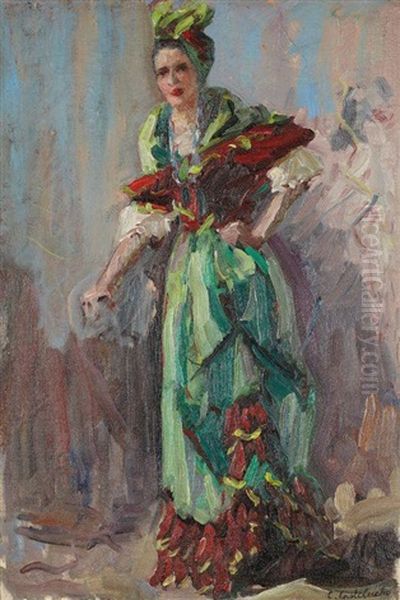 Danseuse De Flamenco Oil Painting by Claudio Castelucho