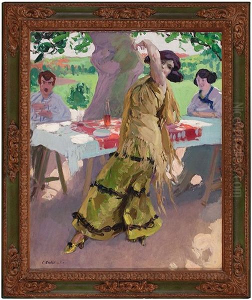 Baile Flamenco Oil Painting by Claudio Castelucho