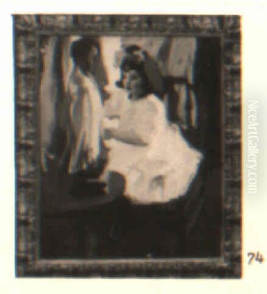 Dressing Little Brother Oil Painting by Claudio Castelucho