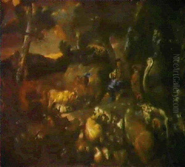 Orfeo Che Incanta Gli Animali Oil Painting by Giovanni Benedetto Castiglione