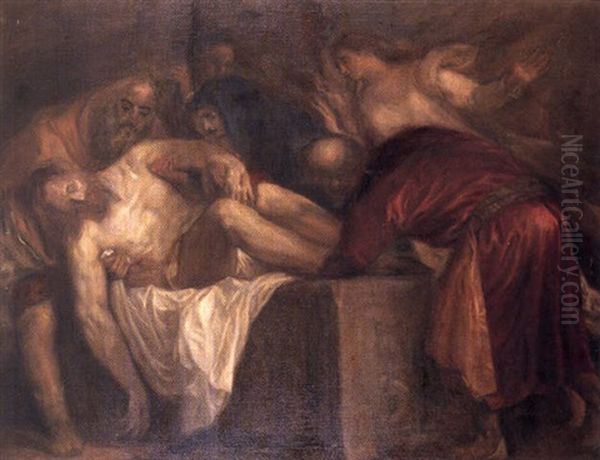 Entierro De Cristo Oil Painting by Carolina del Castillo