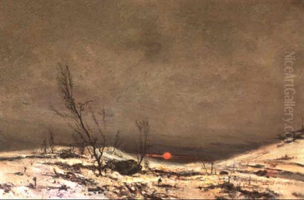 Untergehende Sonne Uber Dem Schlachtfeld Von Verdun Oil Painting by Hendrik (Henk) Jan ten Cate