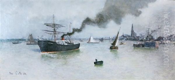 L'escaut A Anvers Oil Painting by Siebe Johannes ten Cate