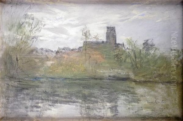 Le Village Au Bord De L'eau Oil Painting by Siebe Johannes ten Cate