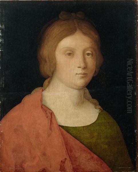 Sainte Femme Au Drape Rouge Oil Painting by Vincenzo di Biagio Catena