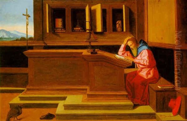 St. Jerome In His Study Oil Painting by Vincenzo di Biagio Catena