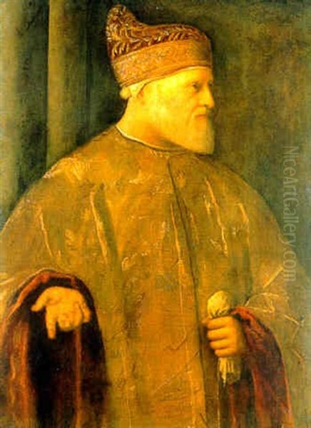 Portrait Of Doge Andrea Gritti Oil Painting by Vincenzo di Biagio Catena