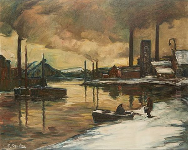 La Sambre Oil Painting by Paul Cauchie