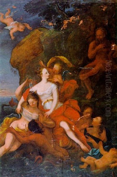 Acis Und Galatea Oil Painting by Franz Caucig