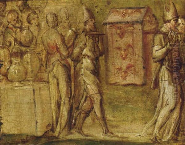 A Procession With The Ark Of The Covenant 1 Oil Painting by Louis de Caullery