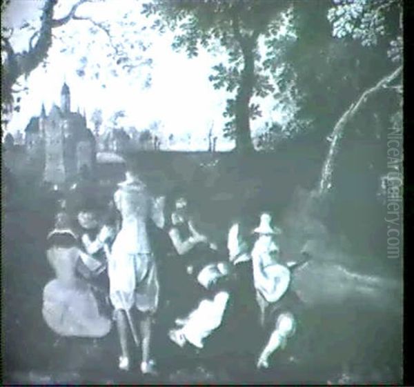 Konzert Im Schlosspark Oil Painting by Louis de Caullery