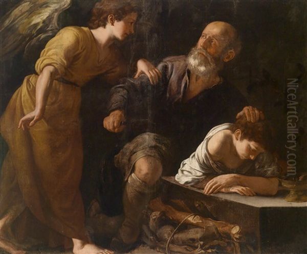 Die Opferung Isaaks Oil Painting by Bartolomeo Cavarozzi