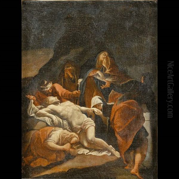 Compianto Sul Cristo Morto Oil Painting by Giacomo Cavedone