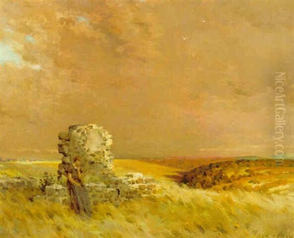 Les Ruines Oil Painting by Jean-Charles Cazin