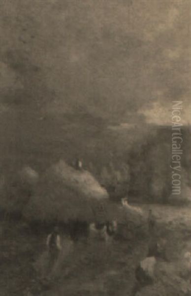 Gathering Hay Oil Painting by Jean-Charles Cazin