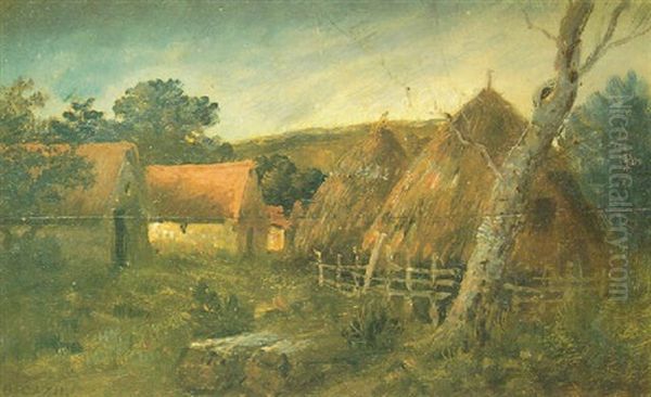 Paisaje Con Montanas De Heno Oil Painting by Marie, Nee Guillet Cazin