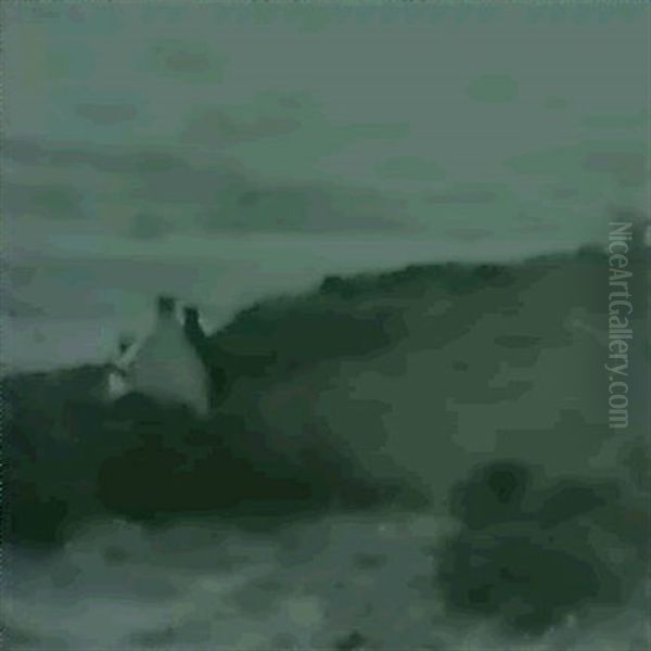 Evening Oil Painting by Marie, Nee Guillet Cazin