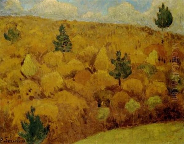 Le Moissonneur Au Soleil Conchant Oil Painting by Marie, Nee Guillet Cazin