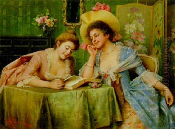 An Interesting Chapter Oil Painting by Adriano Cecchi