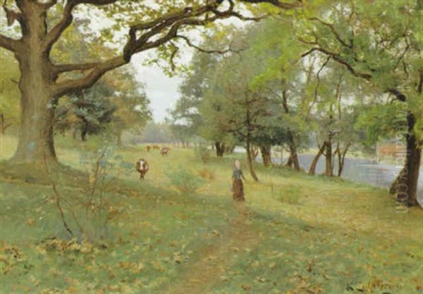 Tidig Host Oil Painting by Karl Cederberg