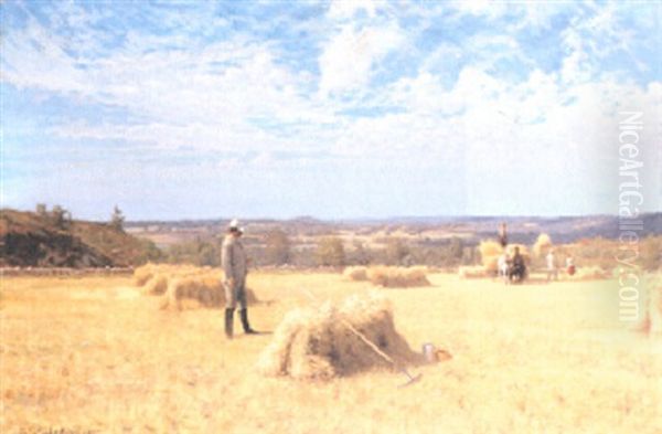 Inspektion Av Skordearbetet Oil Painting by Karl Cederberg