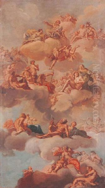 The Gods In The Heavens Oil Painting by Francesco Celebrano