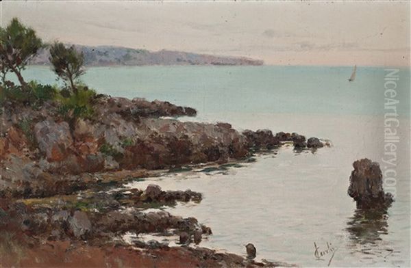 Costa Mallorquina Oil Painting by Lorenzo Cerda y Bisbal