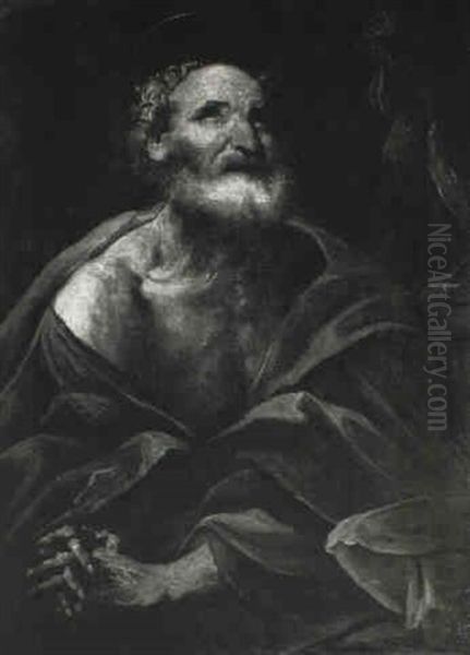 St. Peter In Penitence Oil Painting by Mateo Cerezo