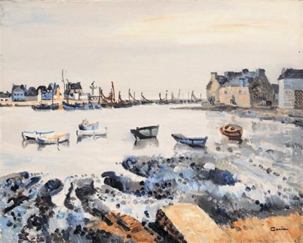 Le Port De Guilvinec Oil Painting by Edmond Ceria