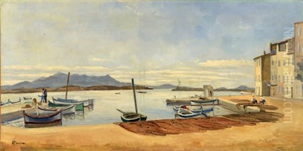 L'arrivee Au Port Oil Painting by Edmond Ceria