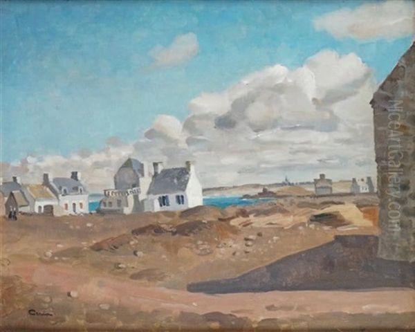 Bretagne, Maisons Pres Du Rivage Oil Painting by Edmond Ceria