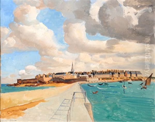 St. Malo Oil Painting by Edmond Ceria