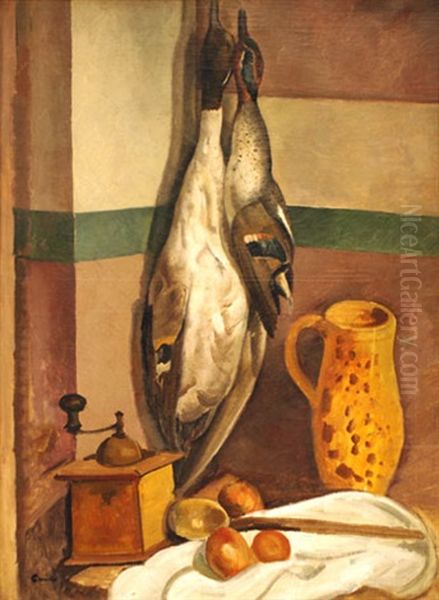 Nature Morte Aux Canards Oil Painting by Edmond Ceria