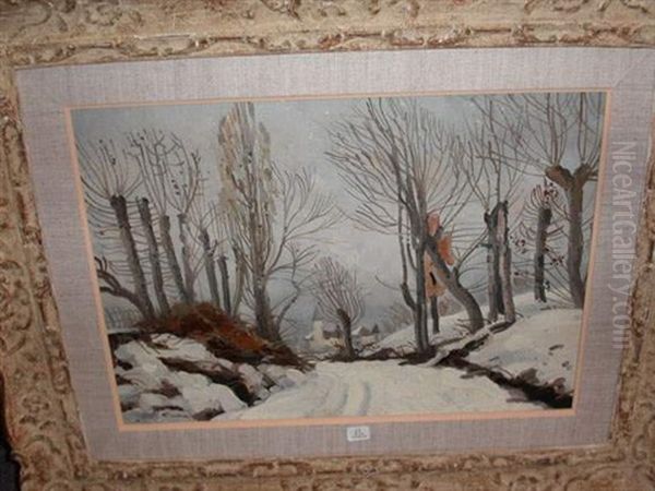 Paysage De Neige Oil Painting by Edmond Ceria