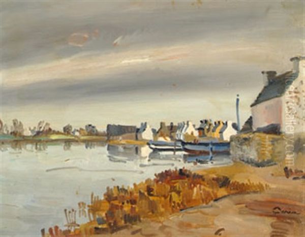 Paysage Lacustre Oil Painting by Edmond Ceria