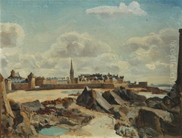 St. Malo Oil Painting by Edmond Ceria